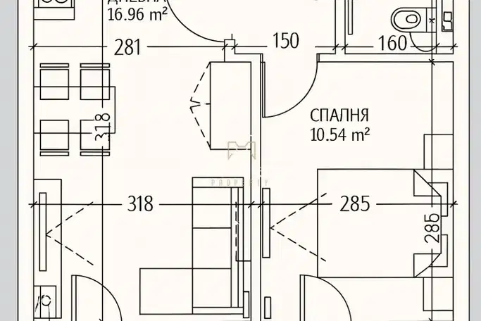 2-bedroom apartment in Sofiya, Malinova Dolina