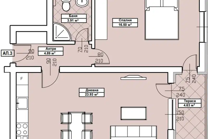 2-bedroom apartment in Благоев, Освобождение