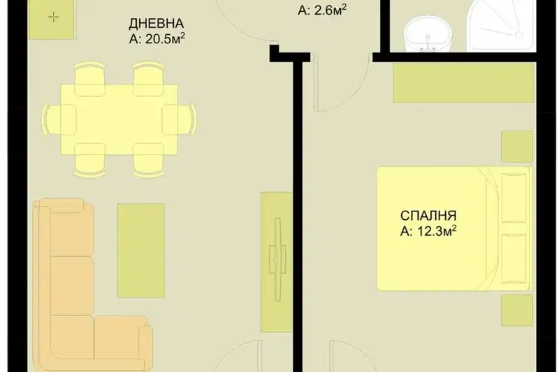 2-bedroom apartment in Varna, Pobeda