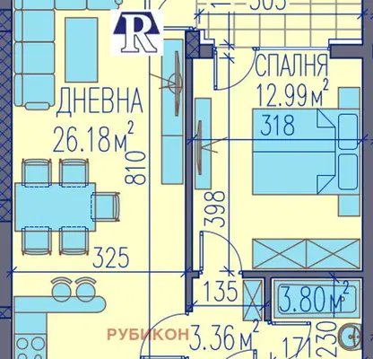 Снимка 2 — Двустаен апартамент в Пловдив, Тракия
