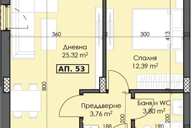 Двустаен апартамент в Пловдив, Тракия