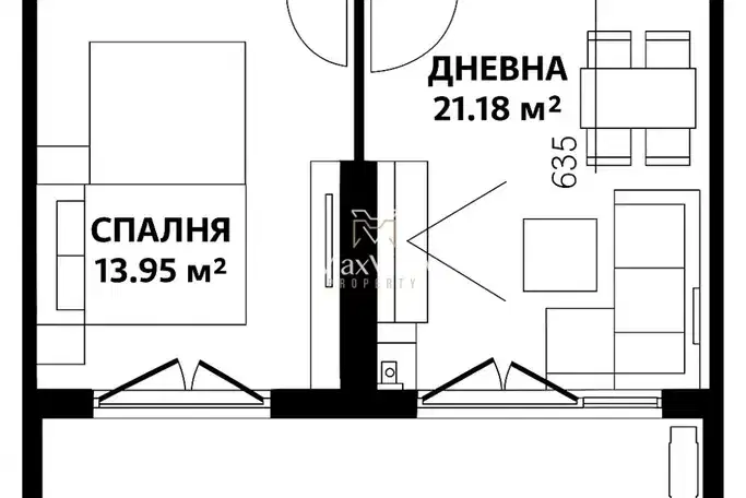Двустаен апартамент в София, Витоша