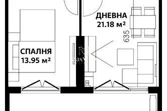 Двустаен апартамент в София, Витоша