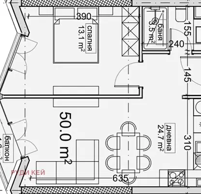 Снимка 3 — Двустаен апартамент във Варна, Владислав Варненчик 1