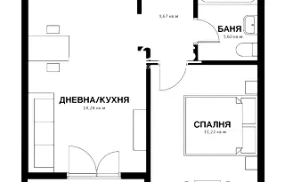 Двустаен апартамент в София, Зона Б-19
