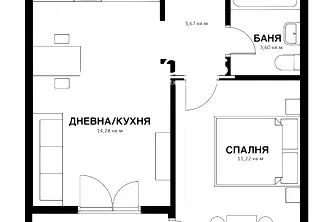 Двустаен апартамент в София, Зона Б-19