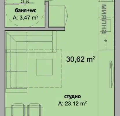 Снимка 3 — Едностаен апартамент в Бургас, к.к. Слънчев бряг