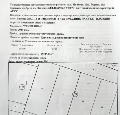 Снимка 2 — Парцел в Пловдив, с. Марково
