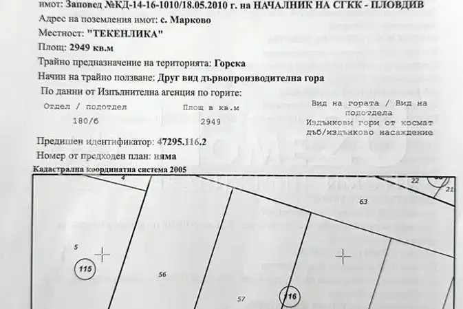 Парцел в Пловдив, с. Марково