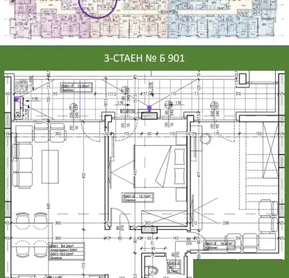 Снимка 2 — 3-стаен апартамент в Дружба 1 с изложение изток