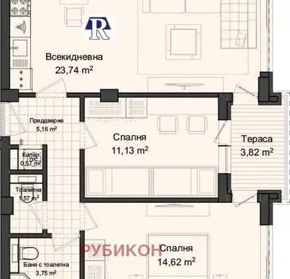 Снимка 2 — Тристаен апартамент в Пловдив, Кършияка