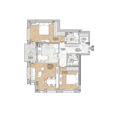 Photo 3 — 3-bedroom apartment in Sofiya, Lyulin 8