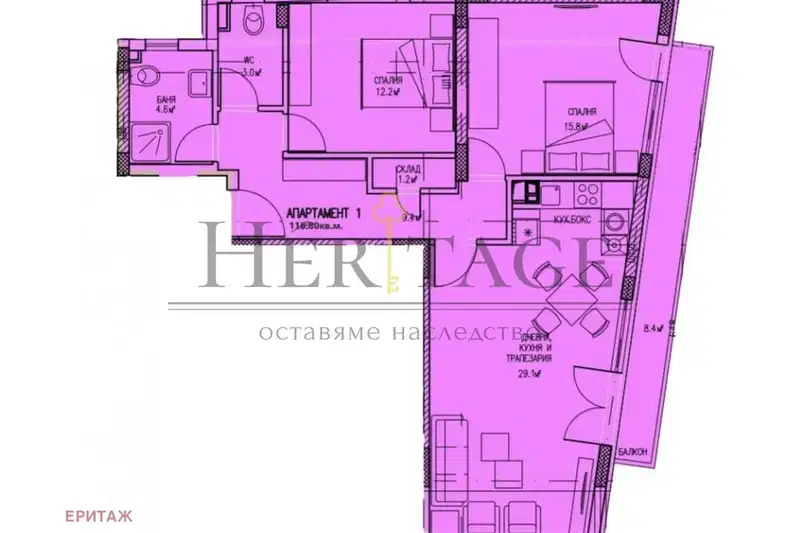 3-bedroom apartment in Sofiya, Lyulin - Centyr