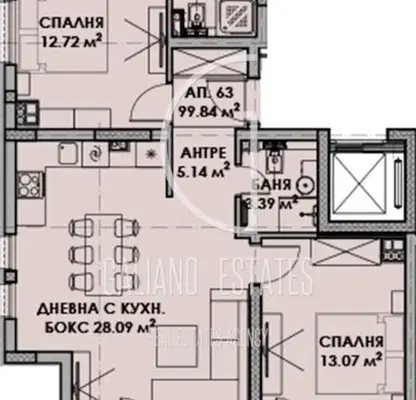 Снимка 2 — Тристаен апартамент в Малинова долина с гледка към парк НСА