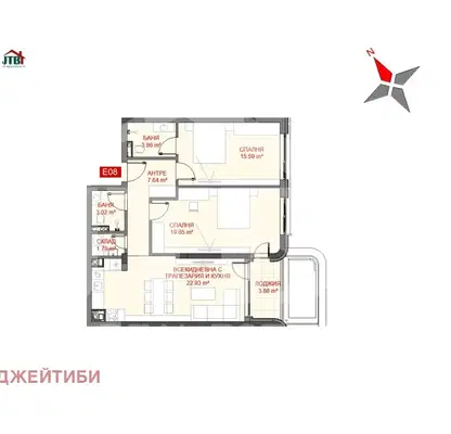 Снимка 4 — Тристаен апартамент в София, Манастирски ливади