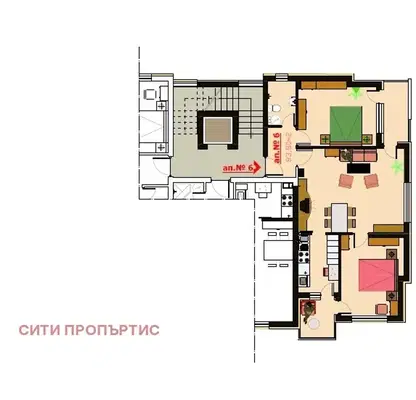 Снимка 4 — Тристаен апартамент в Благоев, Широк център
