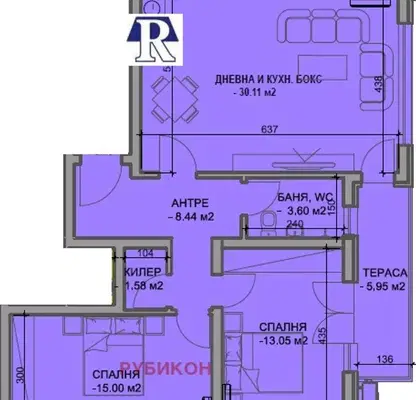Снимка 2 — Тристаен апартамент в Пловдив, Въстанически