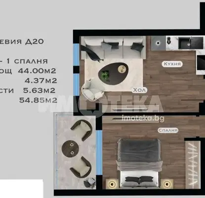 Photo 2 — 2-bedroom apartment in Sofiya, Gorublyane