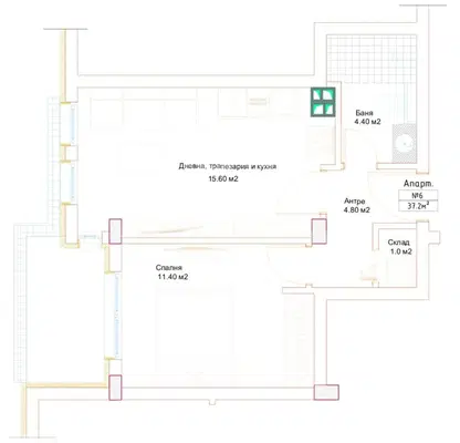 Photo 3 — 2-bedroom apartment in Sofiya, Gorublyane