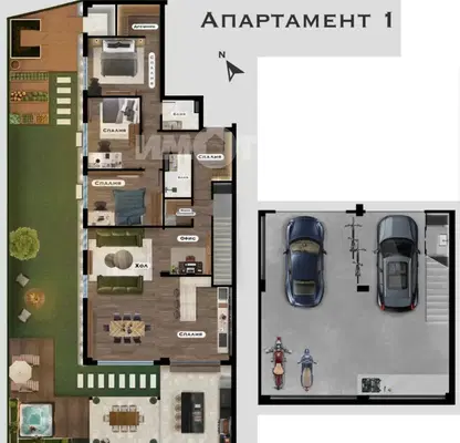 Снимка 3 — Многостаен апартамент в София, Горубляне
