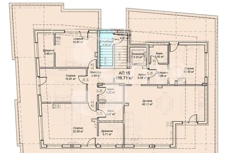 4-bedroom apartment in Модерно предие