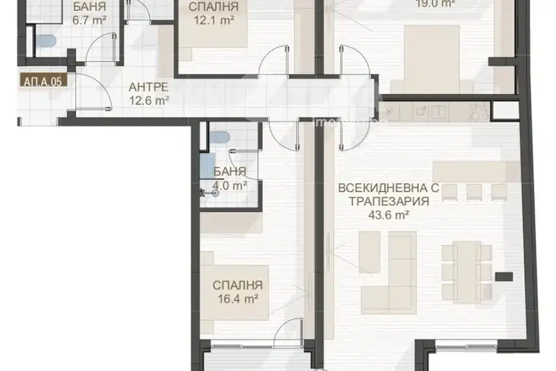 4-bedroom apartment in Plovdiv, Centyr