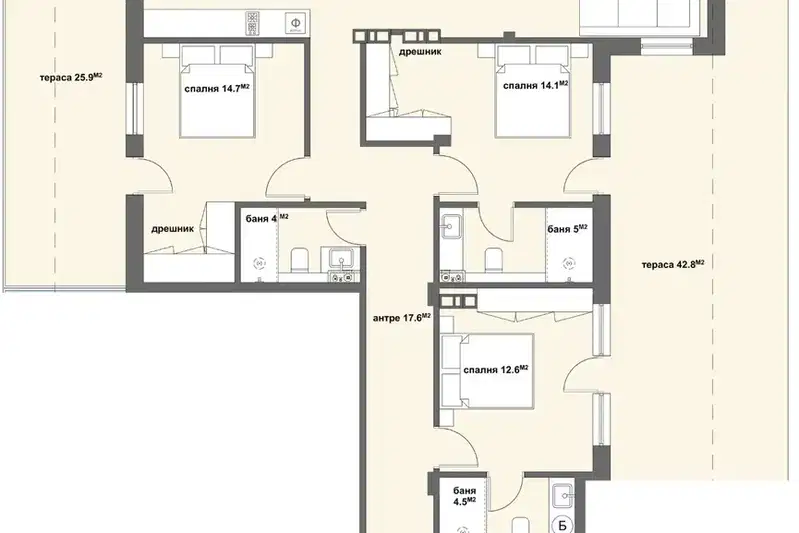 4-bedroom apartment in Stara Zagora, Jeleznik - Iztok