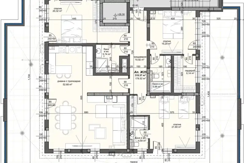 4-bedroom apartment in Plovdiv, Trakiya