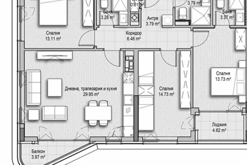 4-bedroom apartment in Sofiya, Vitosha