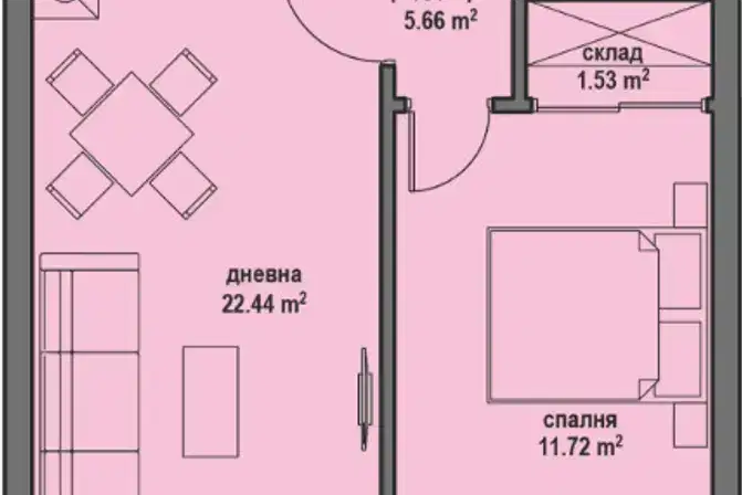 Двустаен апартамент в Банкя