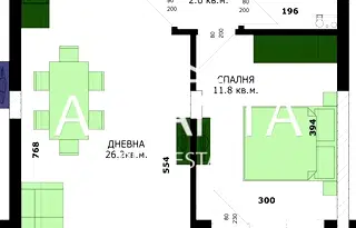 Двустаен апартамент в Кайсиева ина