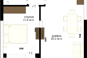 Двустаен апартамент в Кайсиева ина