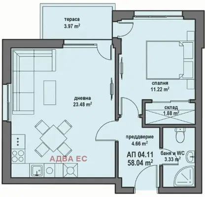 Photo 2 — 2-bedroom apartment in Bankya