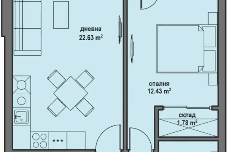 2-bedroom apartment in Bankya