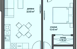 Двустаен апартамент в Банкя