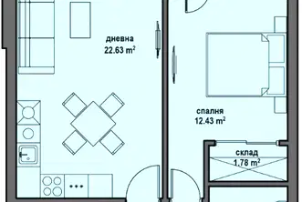Двустаен апартамент в Банкя