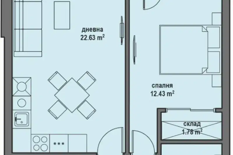 2-bedroom apartment in Bankya
