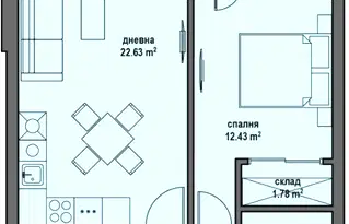 Двустаен апартамент в Банкя