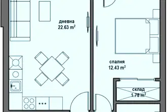 Двустаен апартамент в Банкя