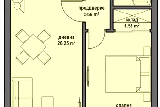 Двустаен апартамент в Банкя