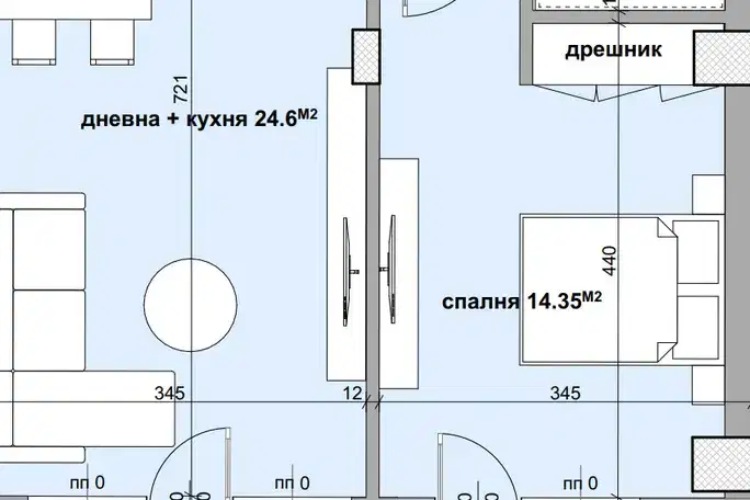 2-bedroom apartment in Studentsko che