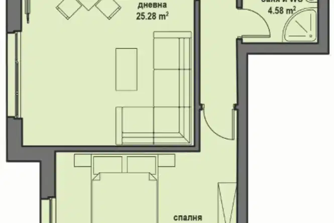 2-bedroom apartment in Bankya