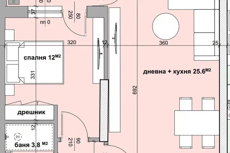 2-bedroom apartment in Studentsko che