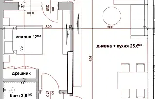 Двустаен апартамент в Студентско че