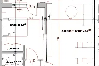 Двустаен апартамент в Студентско че