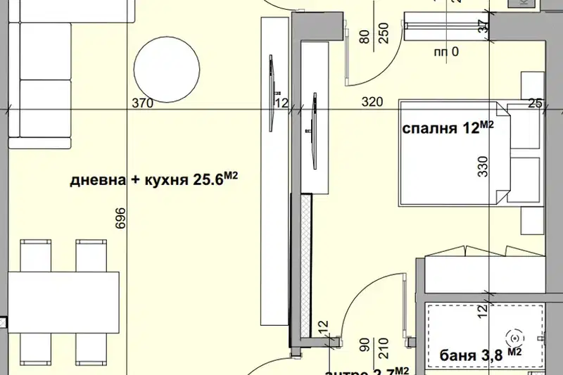 Двустаен апартамент в Студентско че