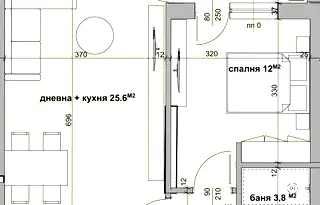 Двустаен апартамент в Студентско че