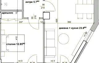 Двустаен апартамент в Студентско че