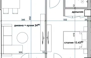 Двустаен апартамент в Студентско че