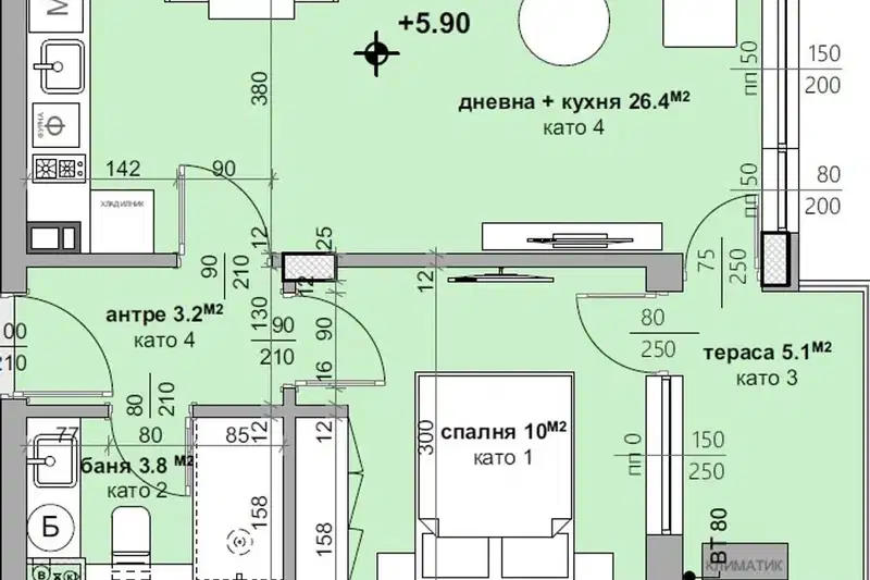 Двустаен апартамент в Стара Загора, Аязмото